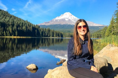 Chasing Gina at Trillium Lake